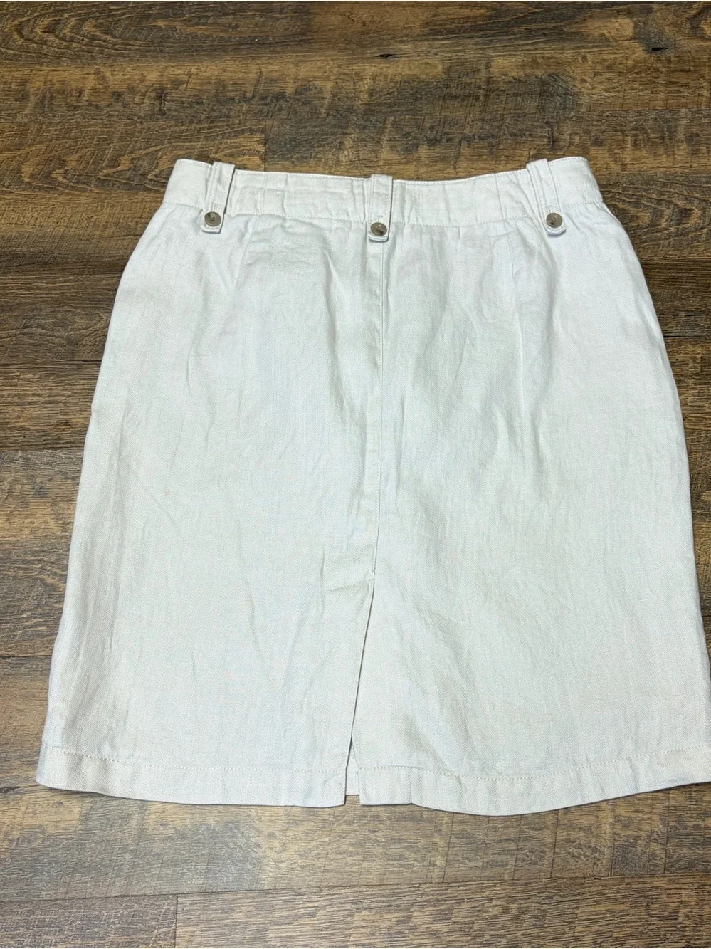 J.CREW Linen Cargo Pencil Skirt Womens 10 Cream Knee Length Office Casual
